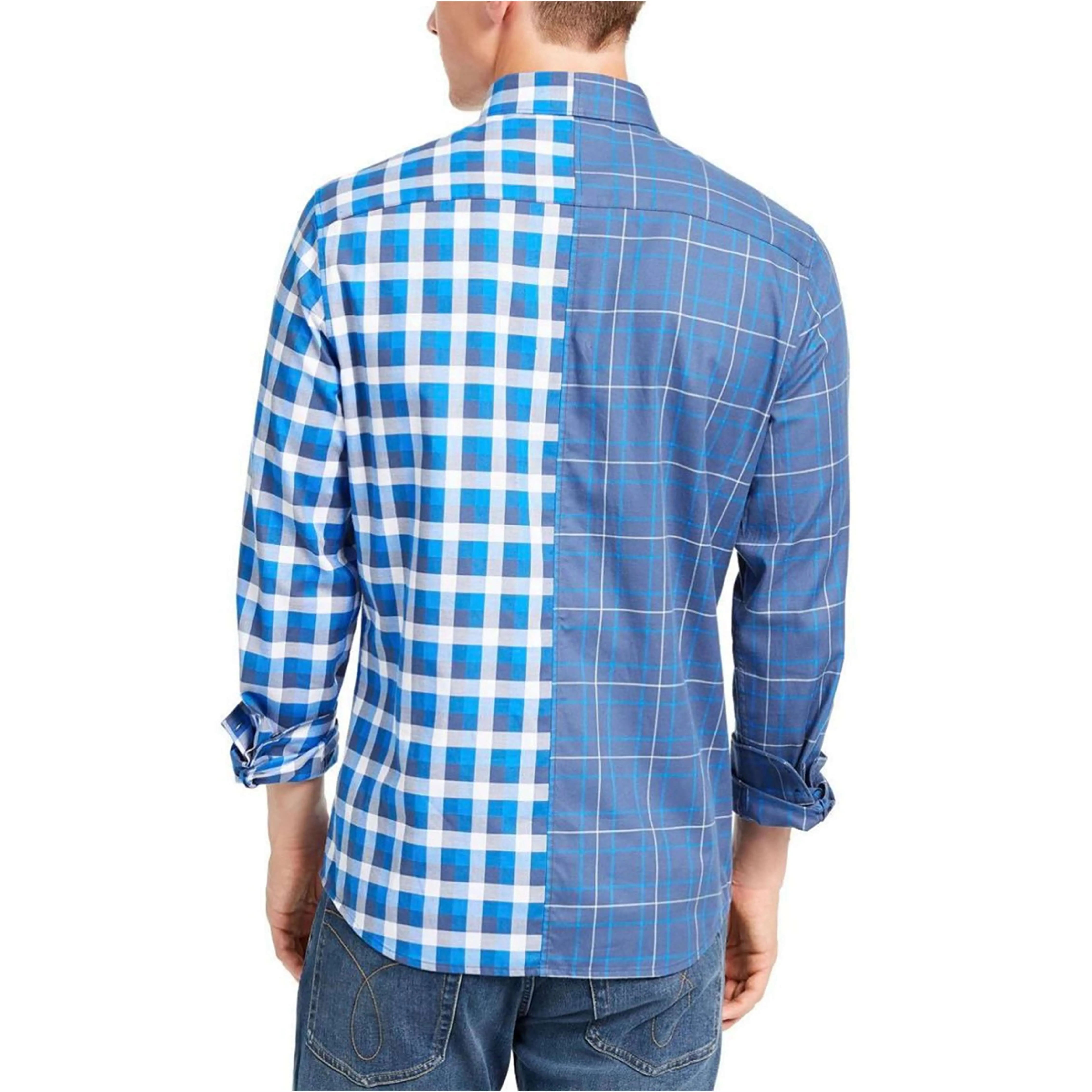 DKNY Men's Double-Plaid Shirt