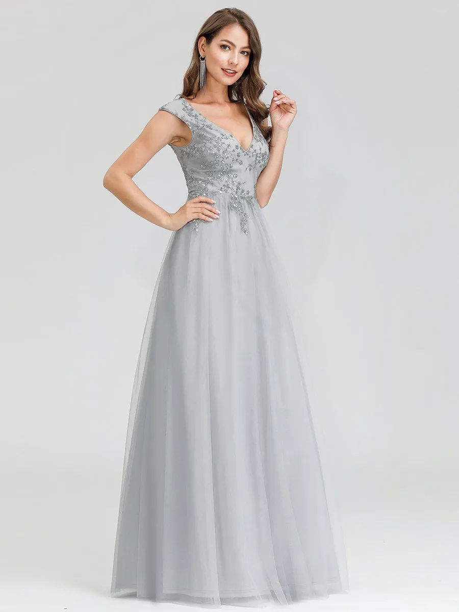 Efashiongirl Ever-Pretty Women's Fashion Double V-Neck Evening Dresses EP00702