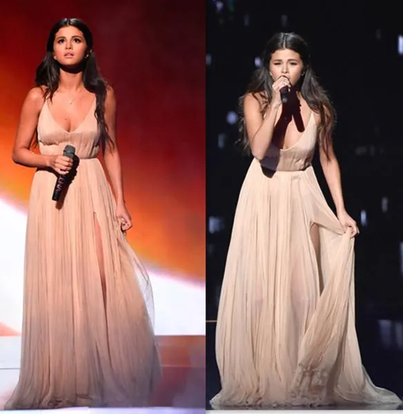 Elegant Flowy V-neck Chiffon Long Prom Dress,Bridesmaid Dress