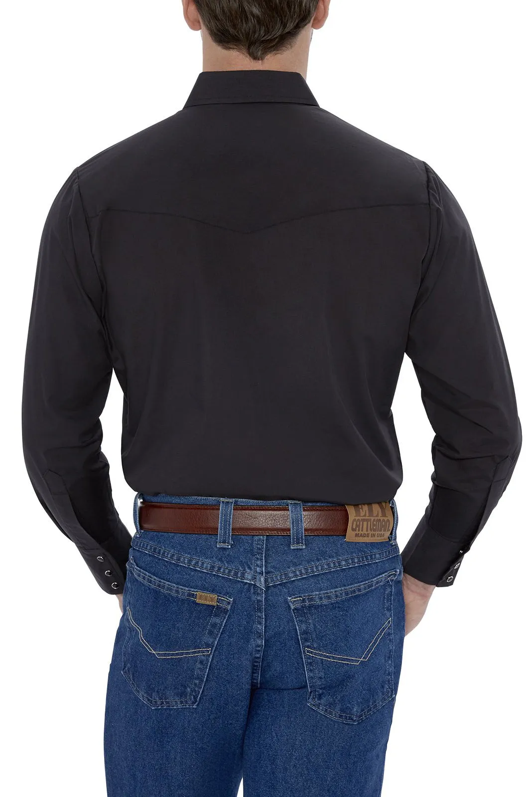 Ely & Walker Solid Black Western Shirt/Easy Care