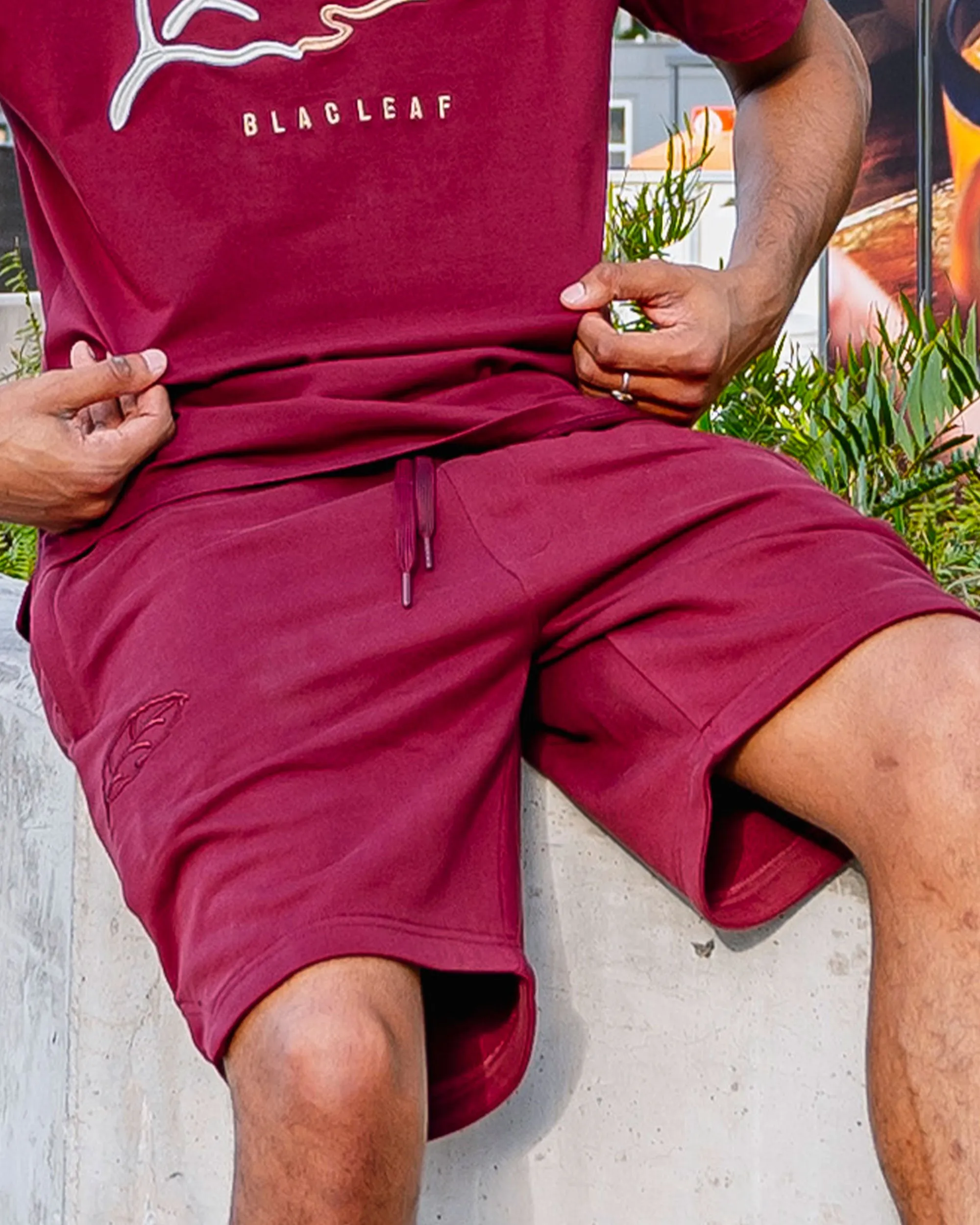 Essential Burgundy Classic Leaf Shorts