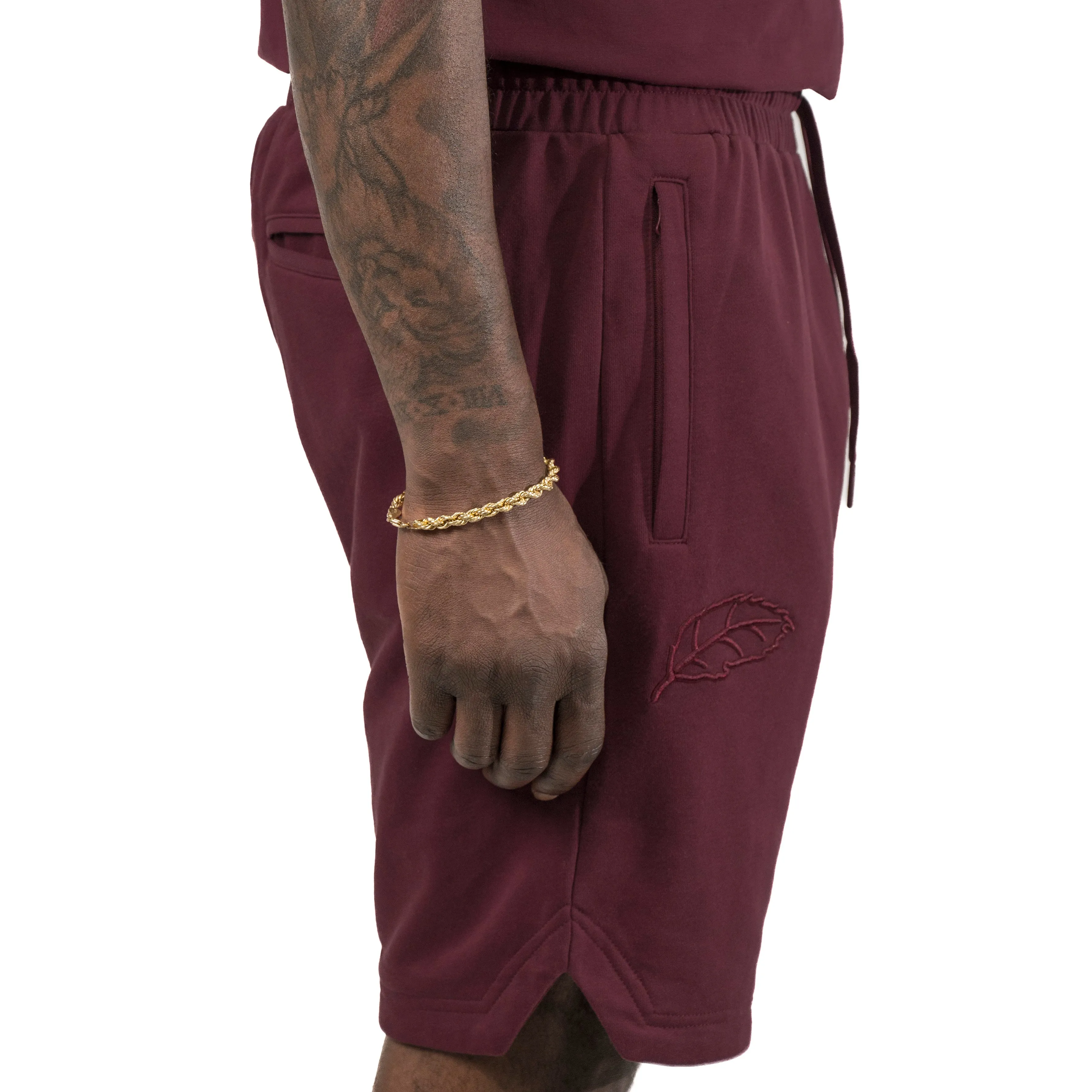 Essential Burgundy Classic Leaf Shorts