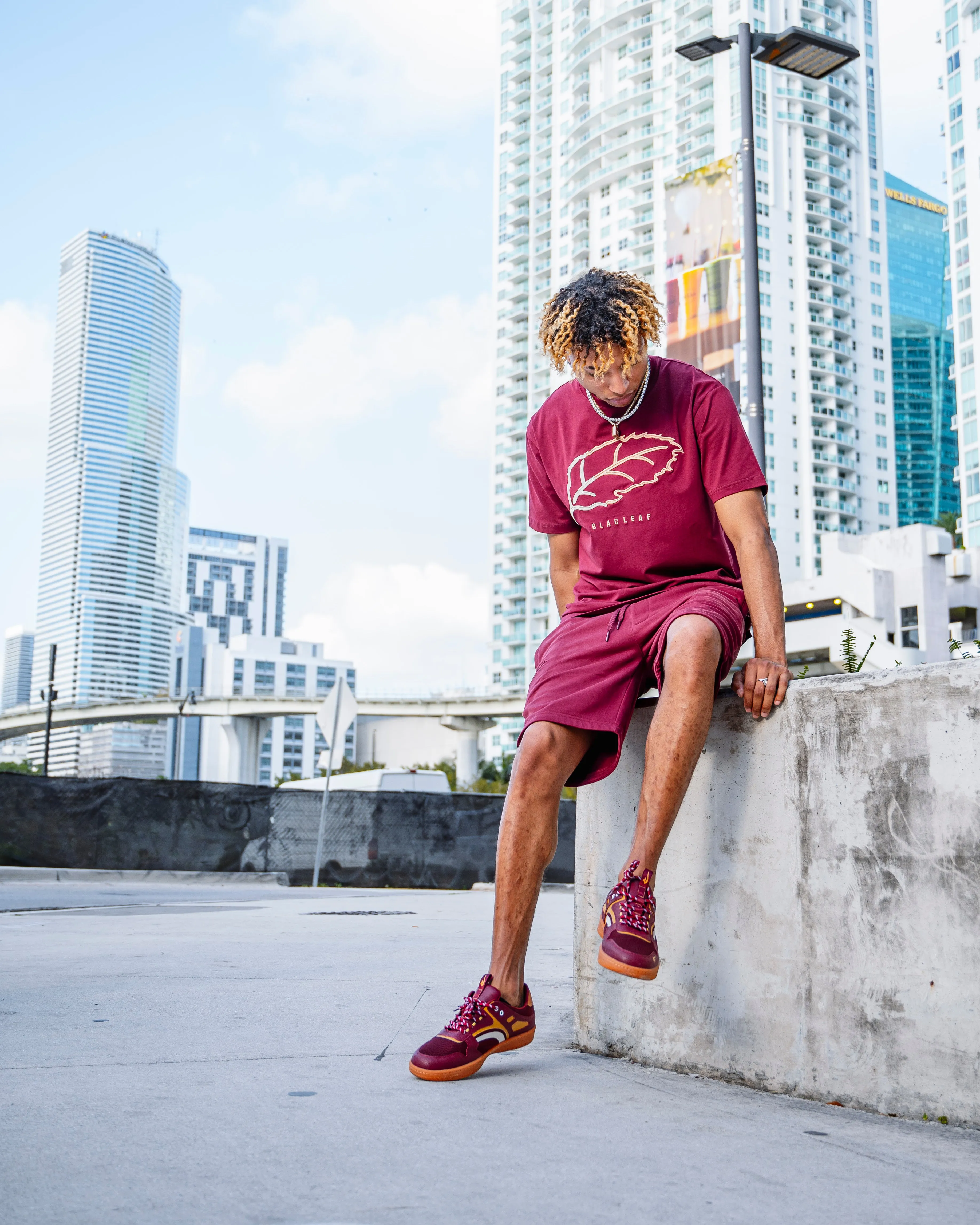 Essential Burgundy Classic Leaf Shorts