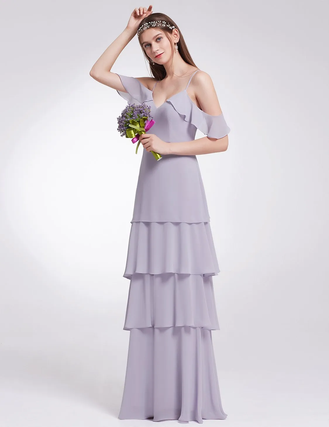 Ever-Pretty Women's Elegant V-neck Ruffles Adjustable Bridesmaids Dress EP07202