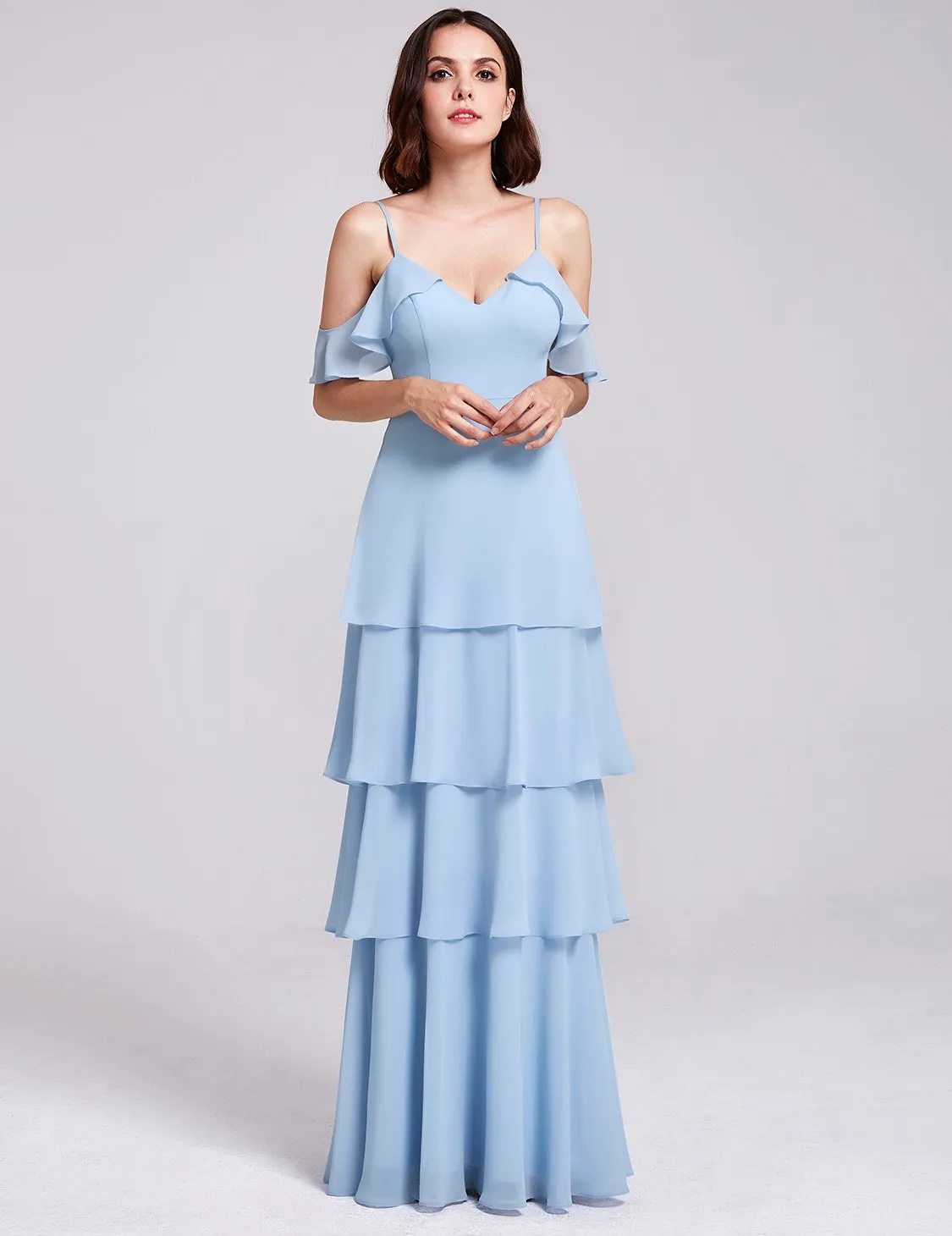 Ever-Pretty Women's Elegant V-neck Ruffles Adjustable Bridesmaids Dress EP07202