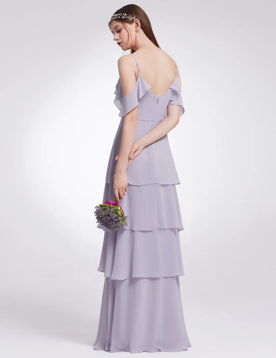 Ever-Pretty Women's Elegant V-neck Ruffles Adjustable Bridesmaids Dress EP07202