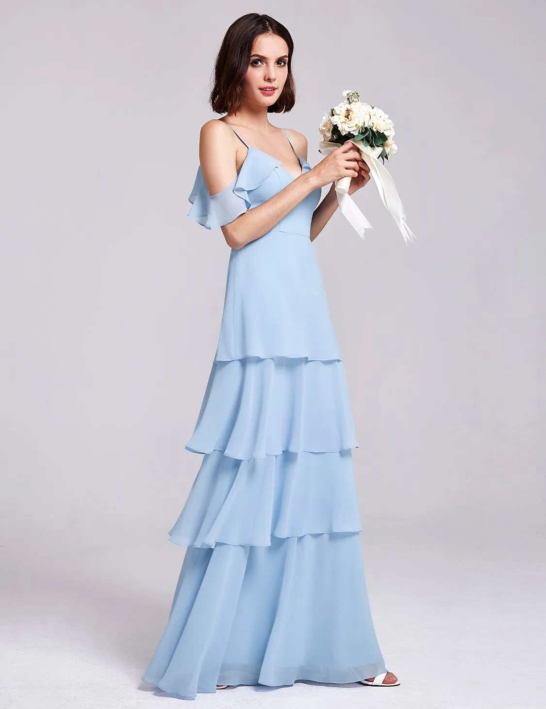 Ever-Pretty Women's Elegant V-neck Ruffles Adjustable Bridesmaids Dress EP07202
