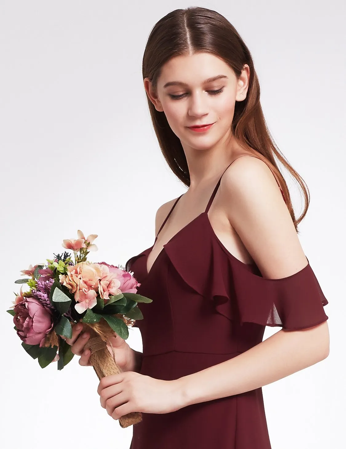 Ever-Pretty Women's Elegant V-neck Ruffles Adjustable Bridesmaids Dress EP07202