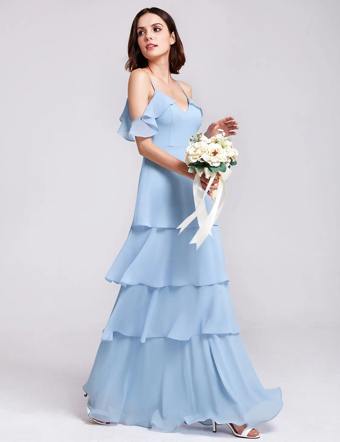 Ever-Pretty Women's Elegant V-neck Ruffles Adjustable Bridesmaids Dress EP07202