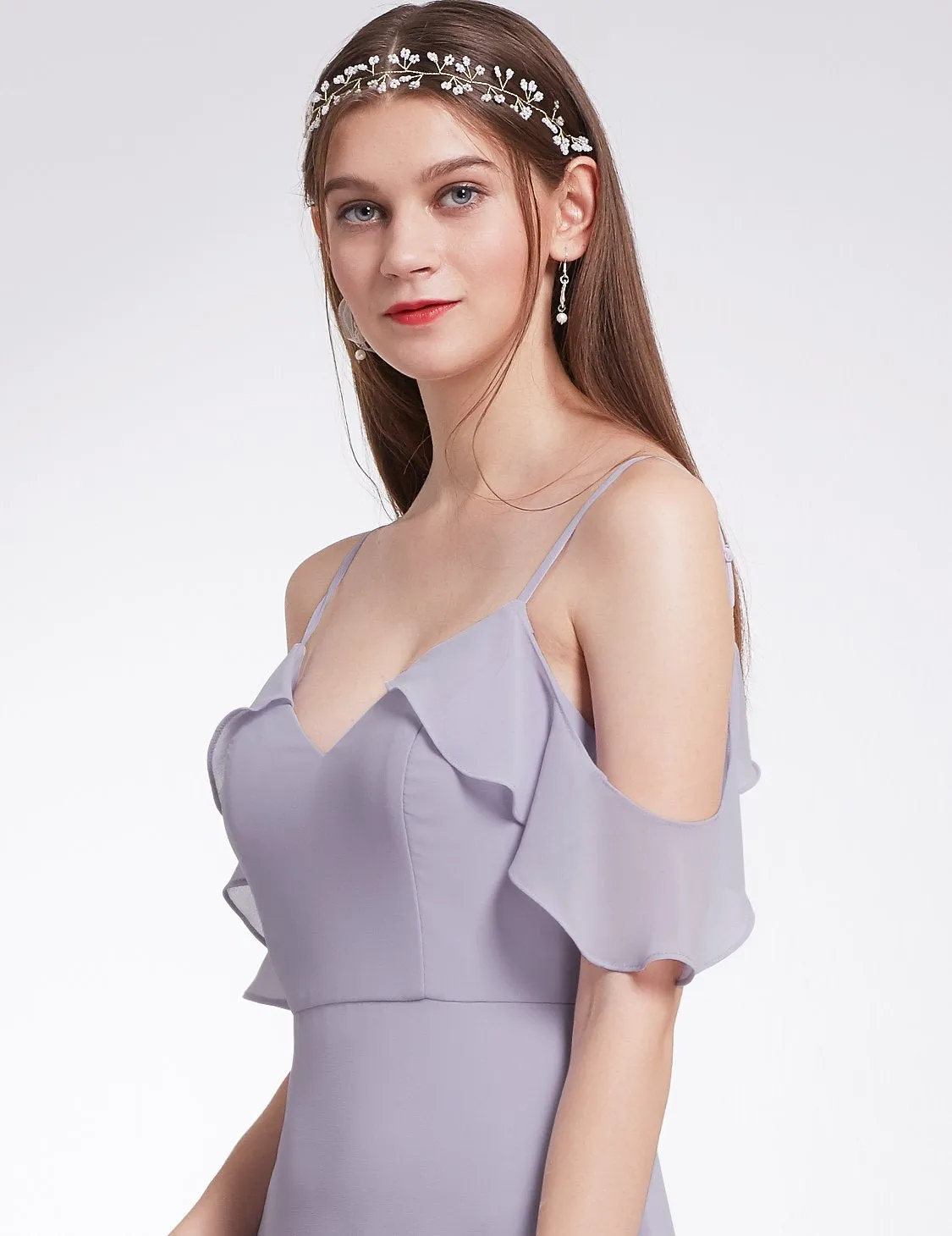 Ever-Pretty Women's Elegant V-neck Ruffles Adjustable Bridesmaids Dress EP07202