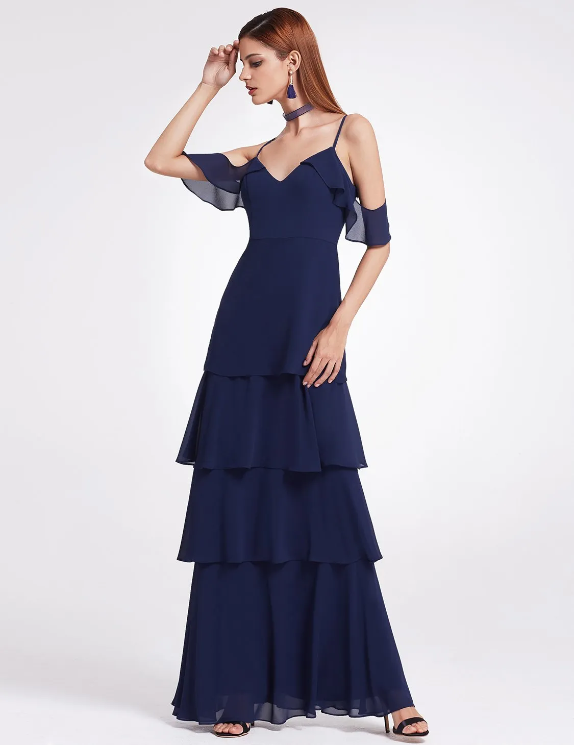 Ever-Pretty Women's Elegant V-neck Ruffles Adjustable Bridesmaids Dress EP07202