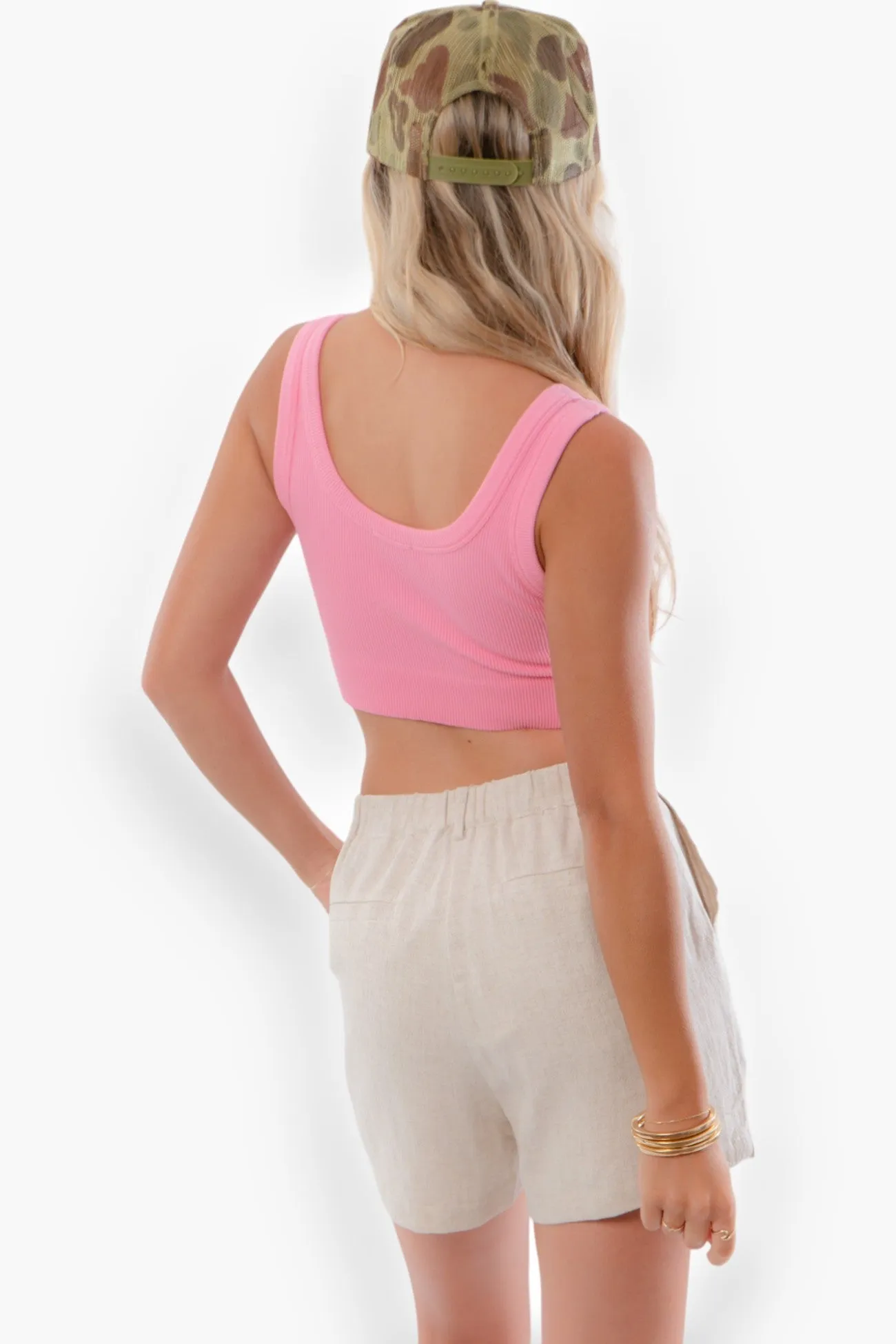 Find Yourself Oatmeal Linen Pleated Shorts