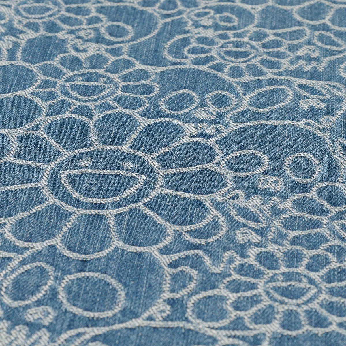 Flowers & Skulls Jacquard Denim Base Ball Shirt