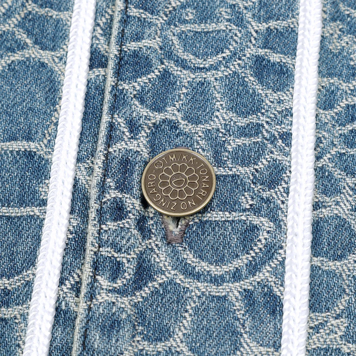 Flowers & Skulls Jacquard Denim Base Ball Shirt