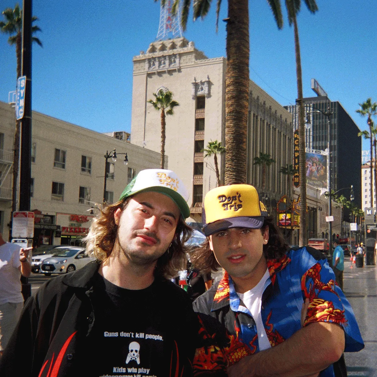 FREE & EASY X PARTY SHIRT DON'T TRIP EMBROIDERED TRUCKER HAT YELLOW/NAVY