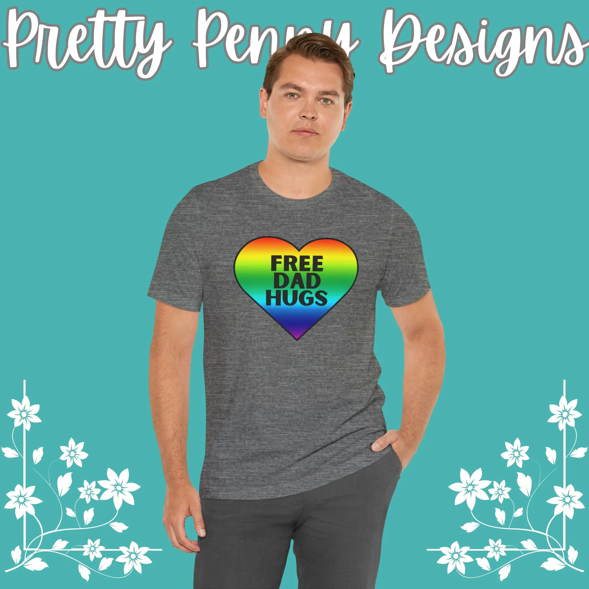 Free Dad Hugs - Jersey Short Sleeve Tee - Celebrate Pride - Express Delivery!