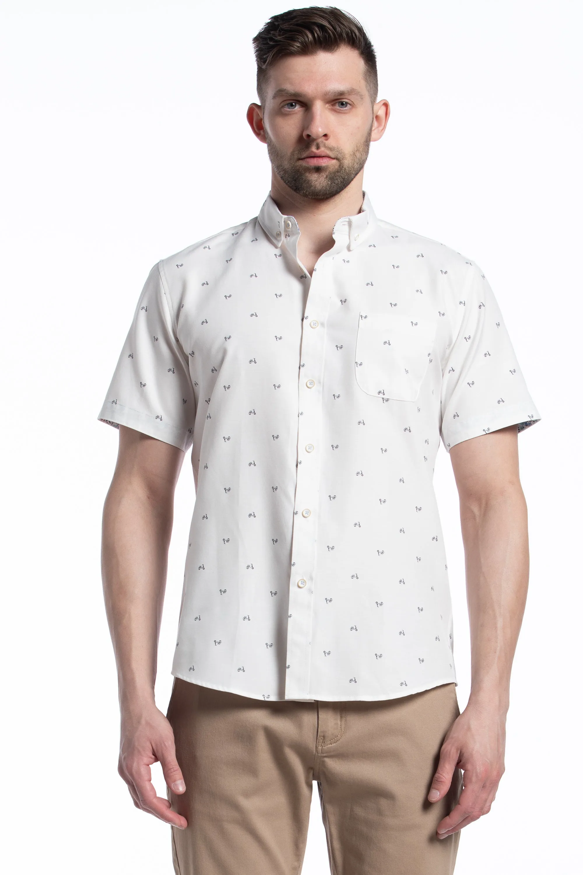Genoa Easy-Care Short Sleeve Shirt in White