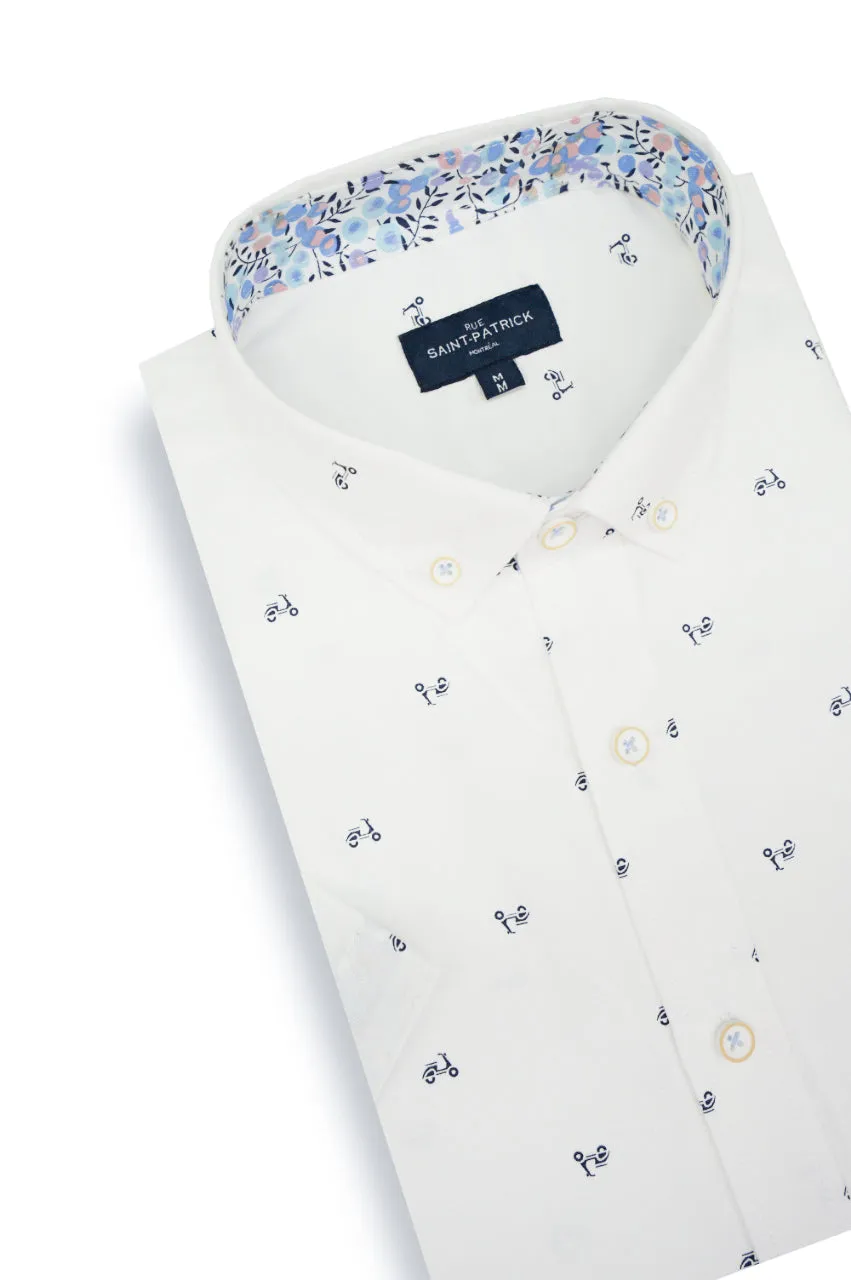 Genoa Easy-Care Short Sleeve Shirt in White