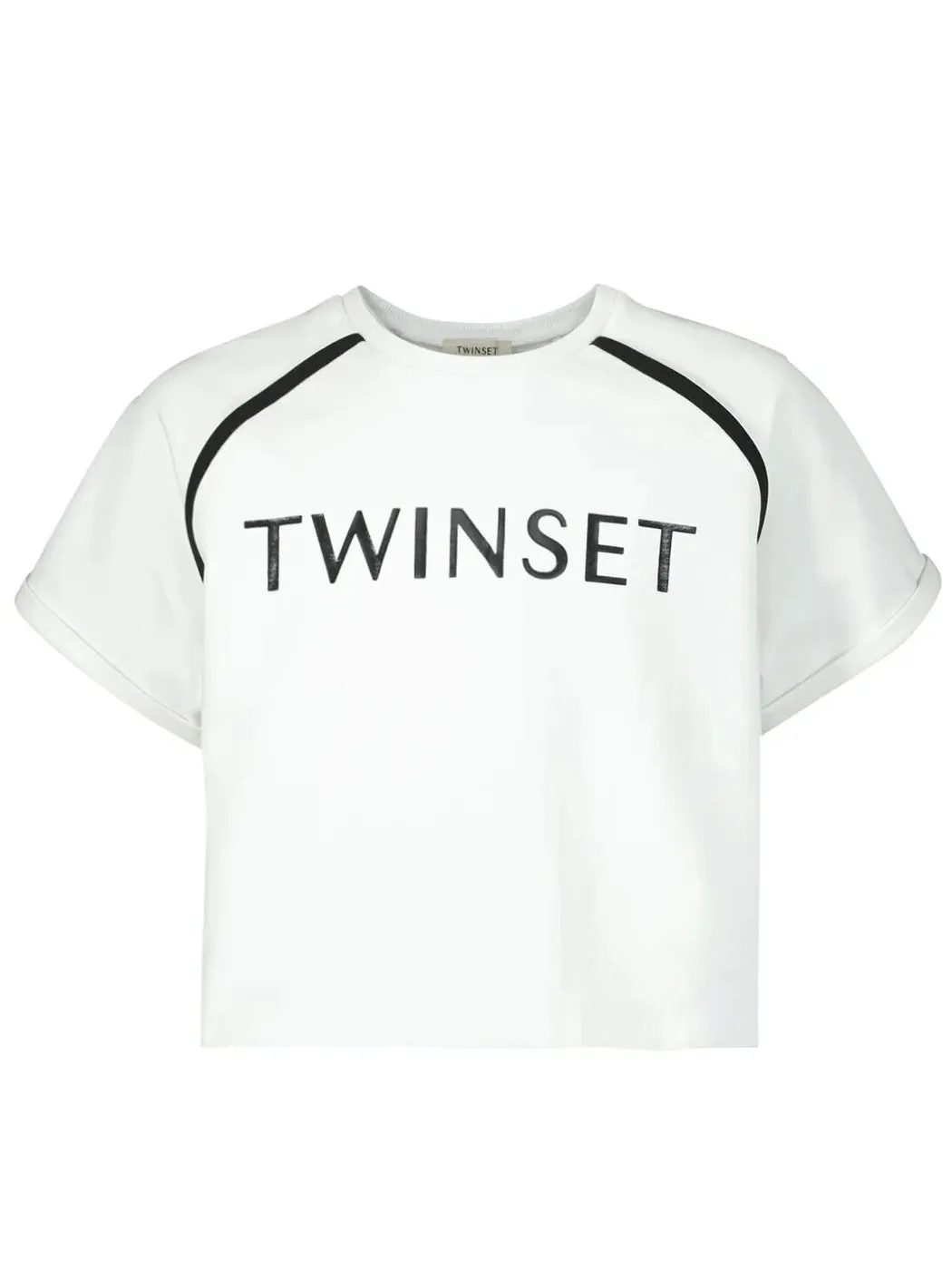 Girl's Set-Cotton T-Shirt & Shorts-white