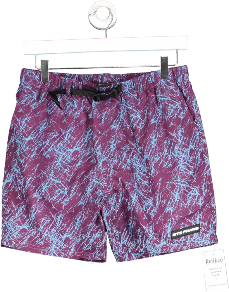 Iets Frans Purple/Blue Graphic Swim Shorts UK L