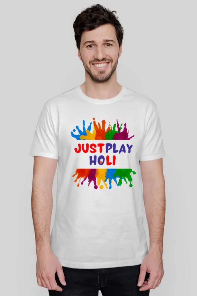 Just Play Holi T-shirt for men