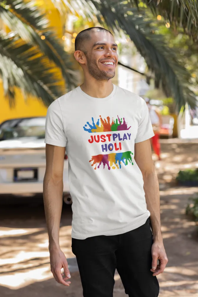 Just Play Holi T-shirt for men