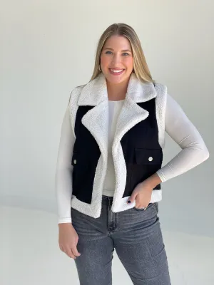 Kincade Sherpa Lined Vest - Black
