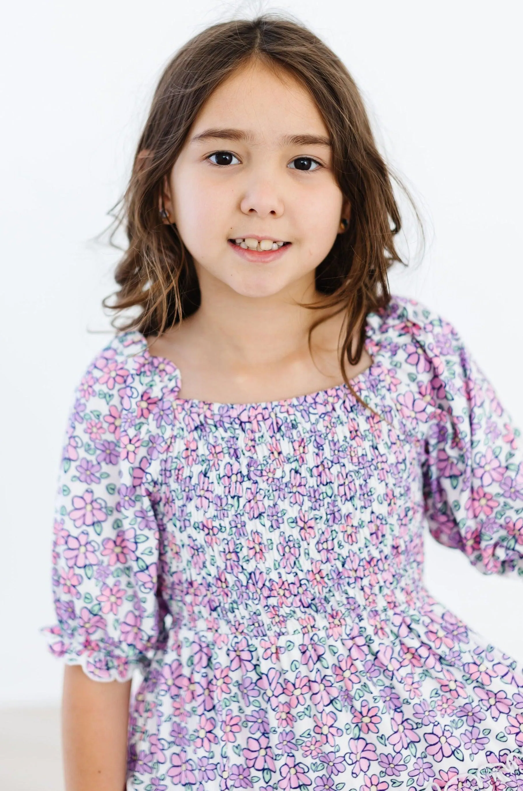 Lovely Lavender Smocked Ruffle Dress