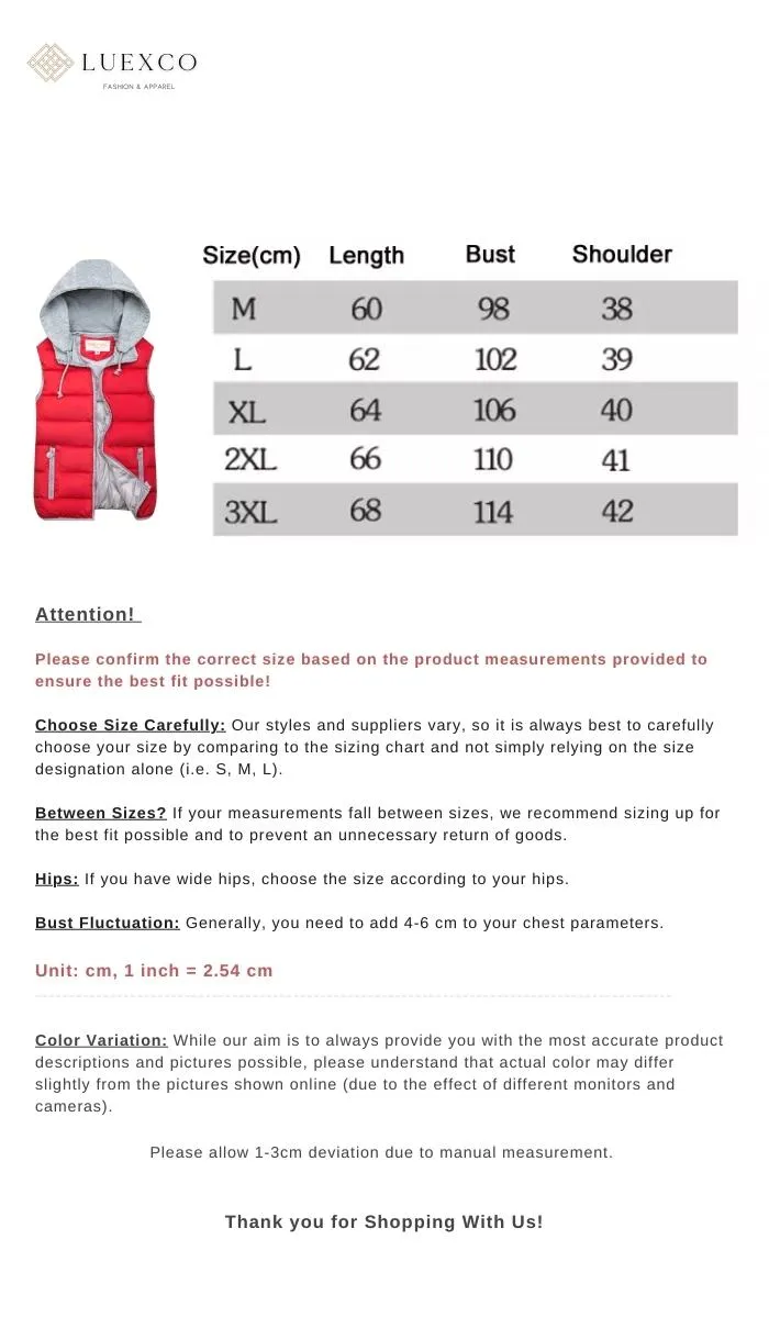 Luexco Women's Insulated Hooded Padded Vest