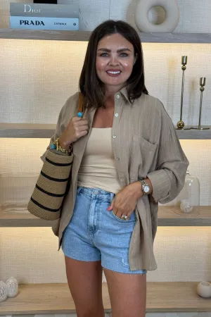 Lynne Distressed Denim Shorts In Light Wash