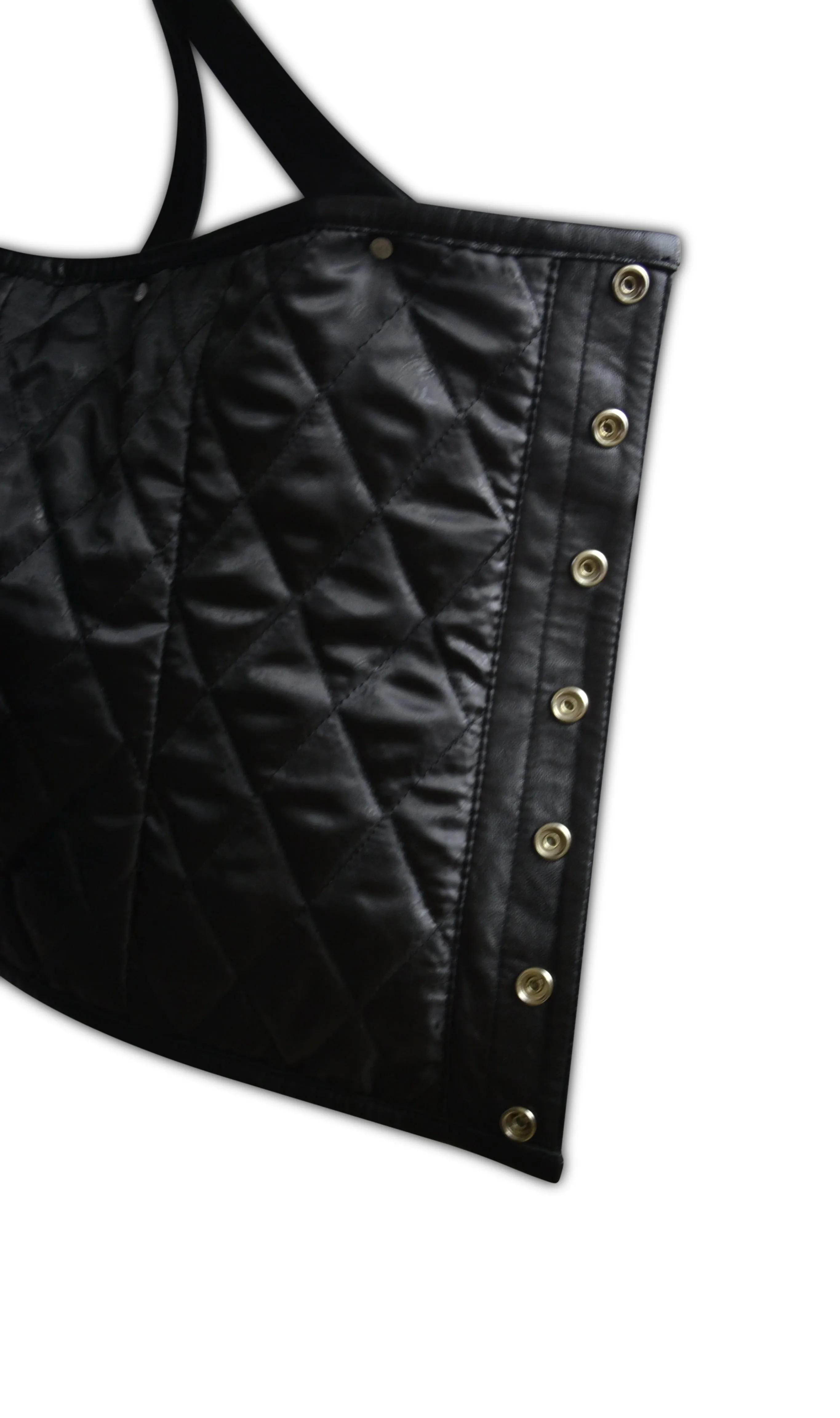 Mens Black Rapper Style Strap Lambskin Leather Vest