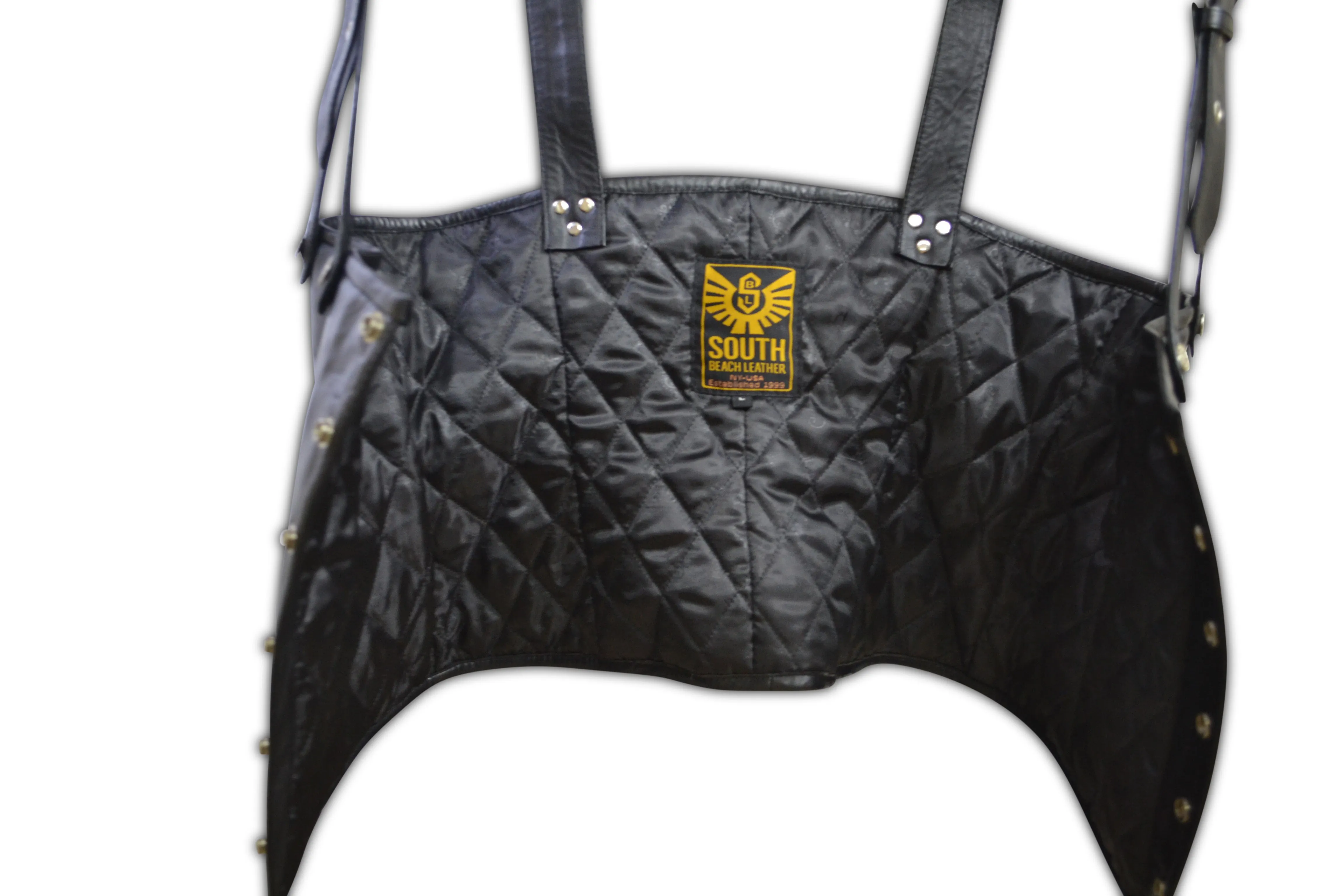 Mens Black Rapper Style Strap Lambskin Leather Vest