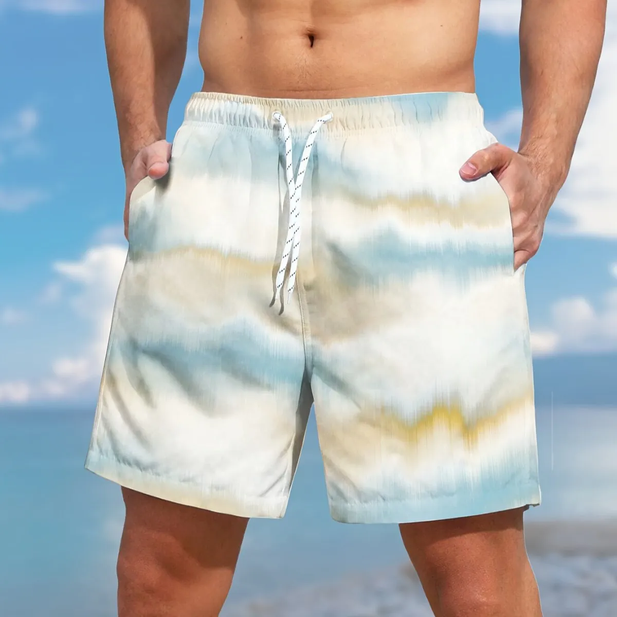 Men's Classic Geometric Printed Beach Shorts 67250934YY