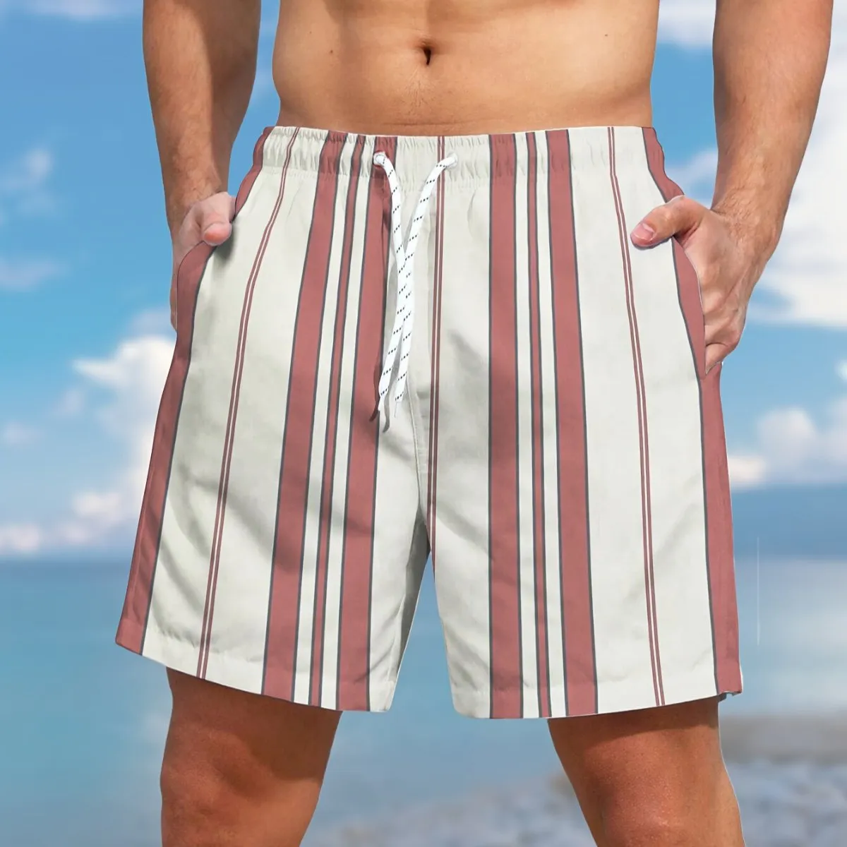 Men's Classic Geometric Printed Beach Shorts 67250934YY