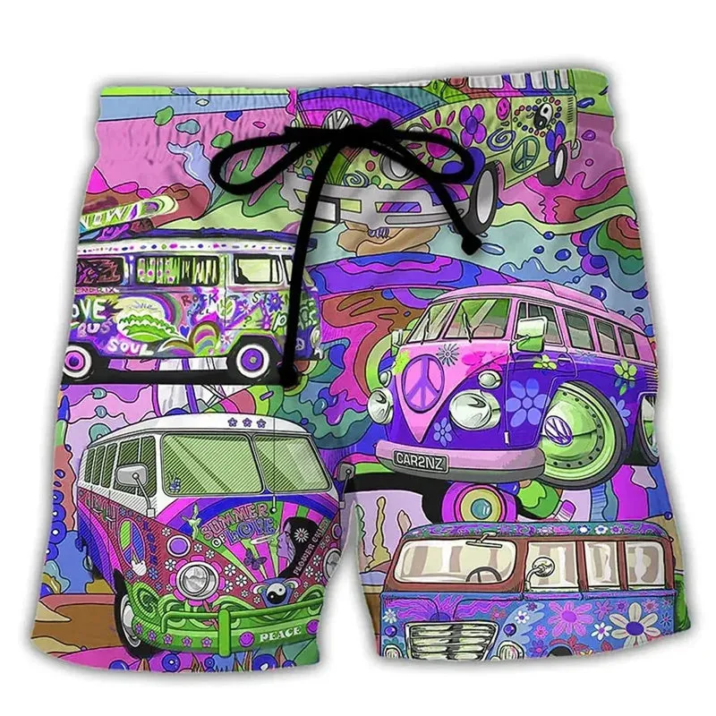 Men's Colorful 3D Print Surfing Board Shorts Cool Style Summer Swim Trunks