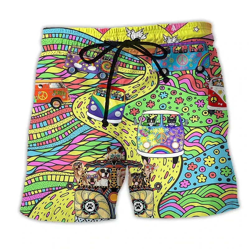 Men's Colorful 3D Print Surfing Board Shorts Cool Style Summer Swim Trunks
