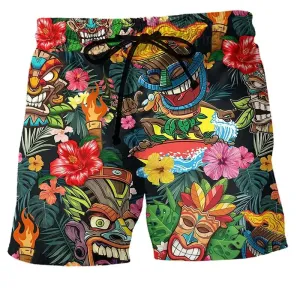 Men's Colorful 3D Print Surfing Board Shorts Cool Style Summer Swim Trunks