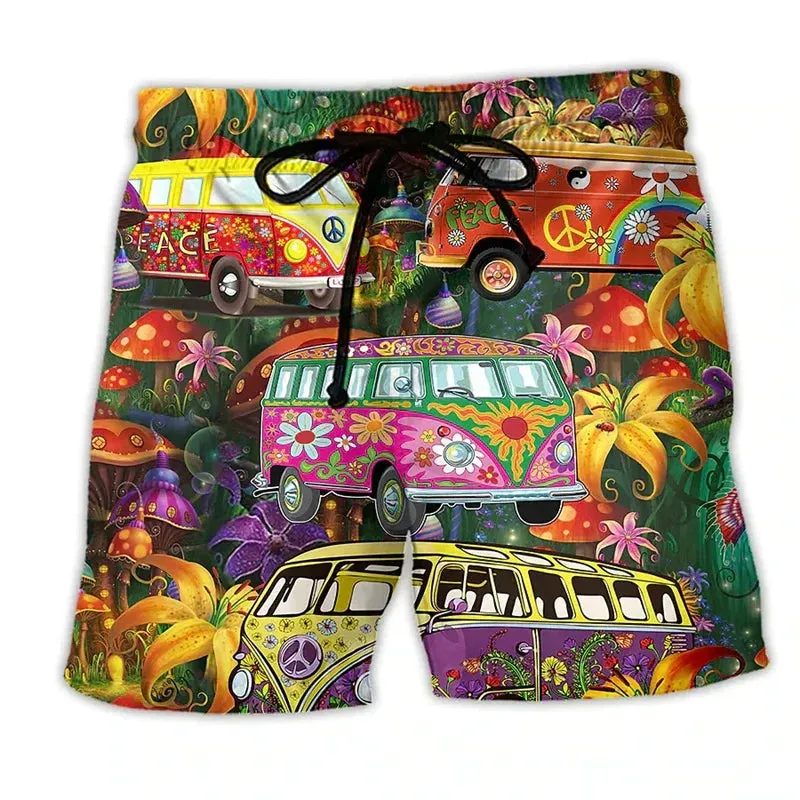 Men's Colorful 3D Print Surfing Board Shorts Cool Style Summer Swim Trunks