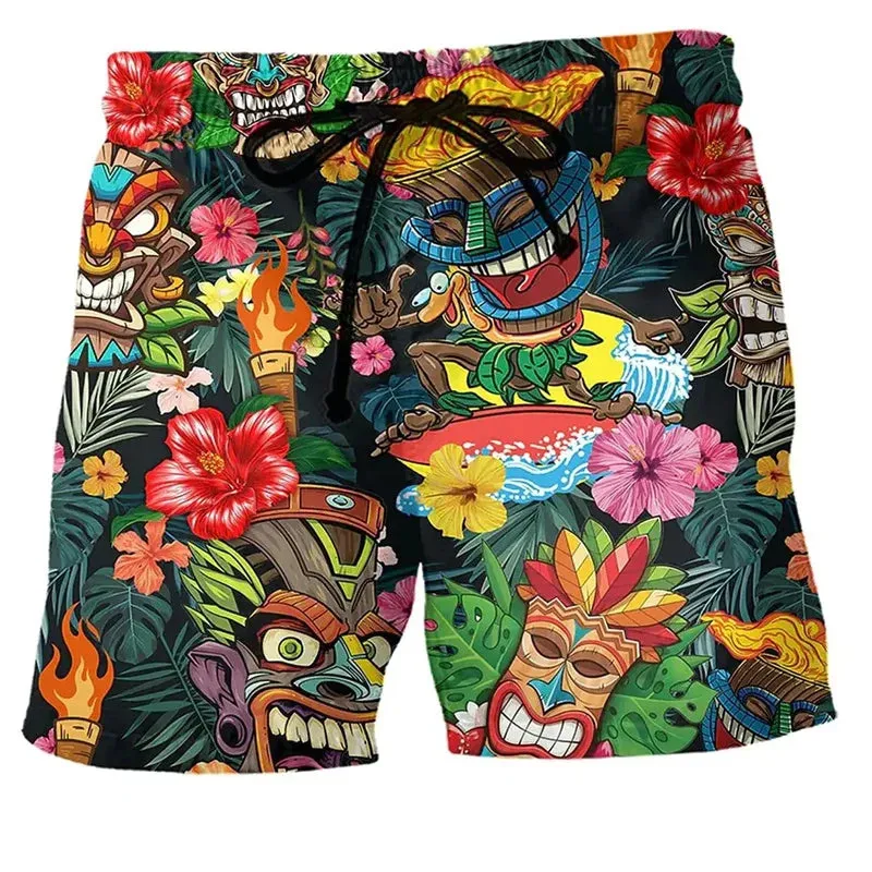 Men's Colorful 3D Print Surfing Board Shorts Cool Style Summer Swim Trunks