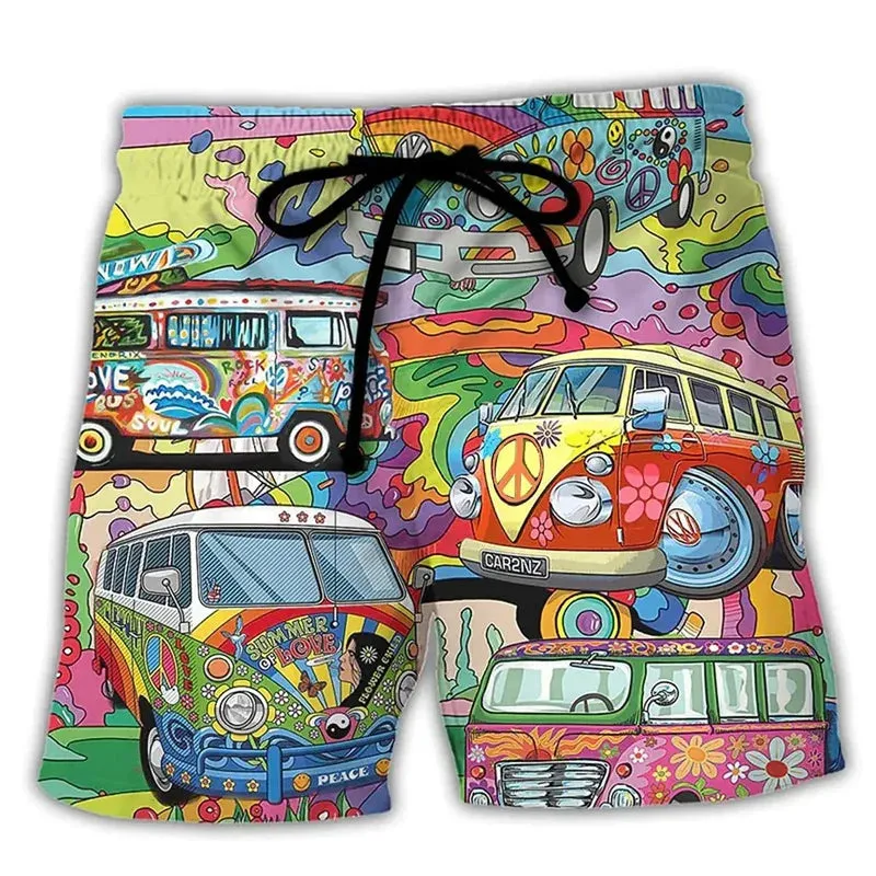 Men's Colorful 3D Print Surfing Board Shorts Cool Style Summer Swim Trunks