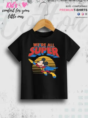 Mickey Mouse Print 1 To 11 Year Kids Boys T-Shirt In Lowest Price Only In BD