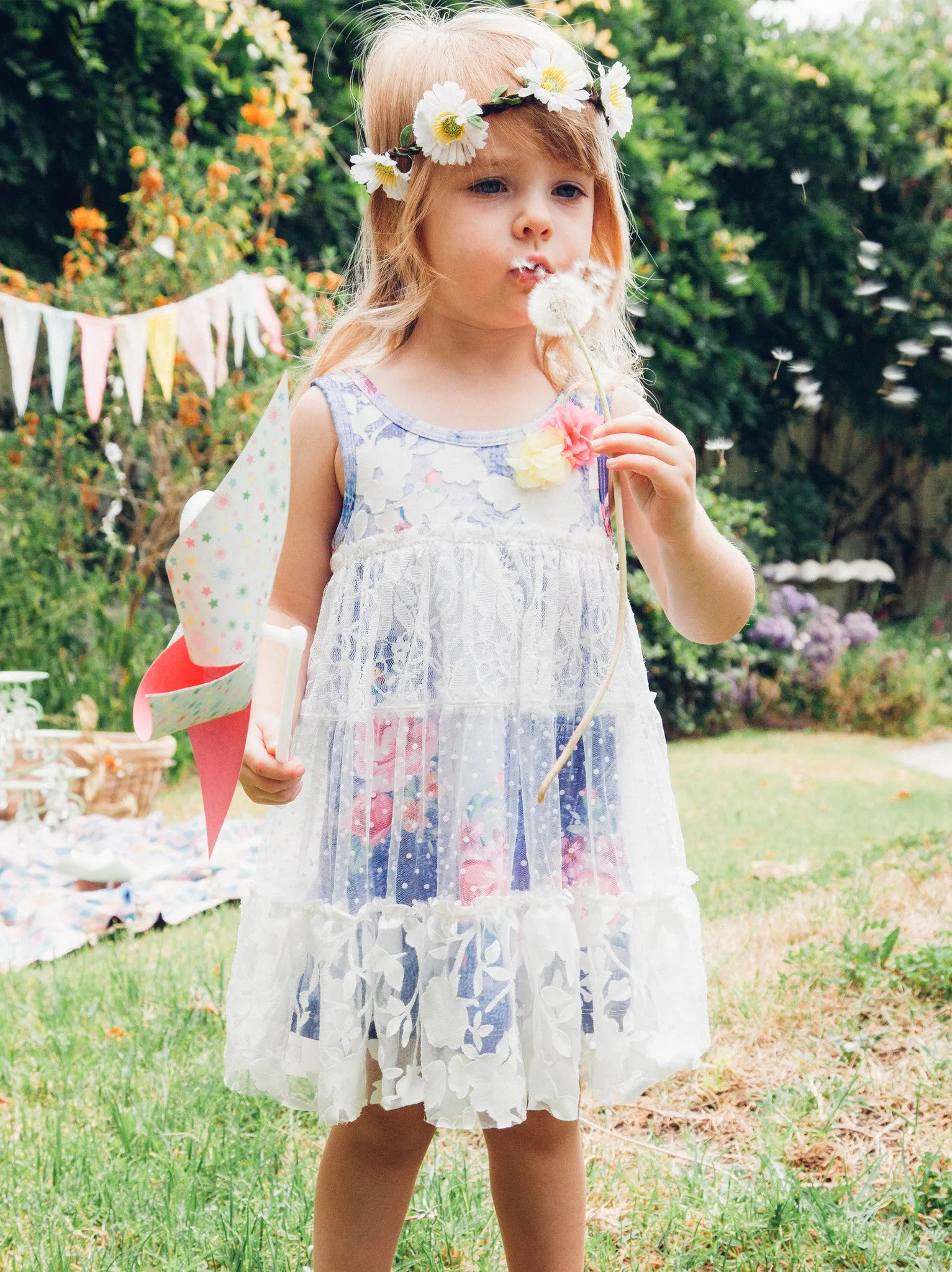 Mixed Floral Lace Overlay Dress