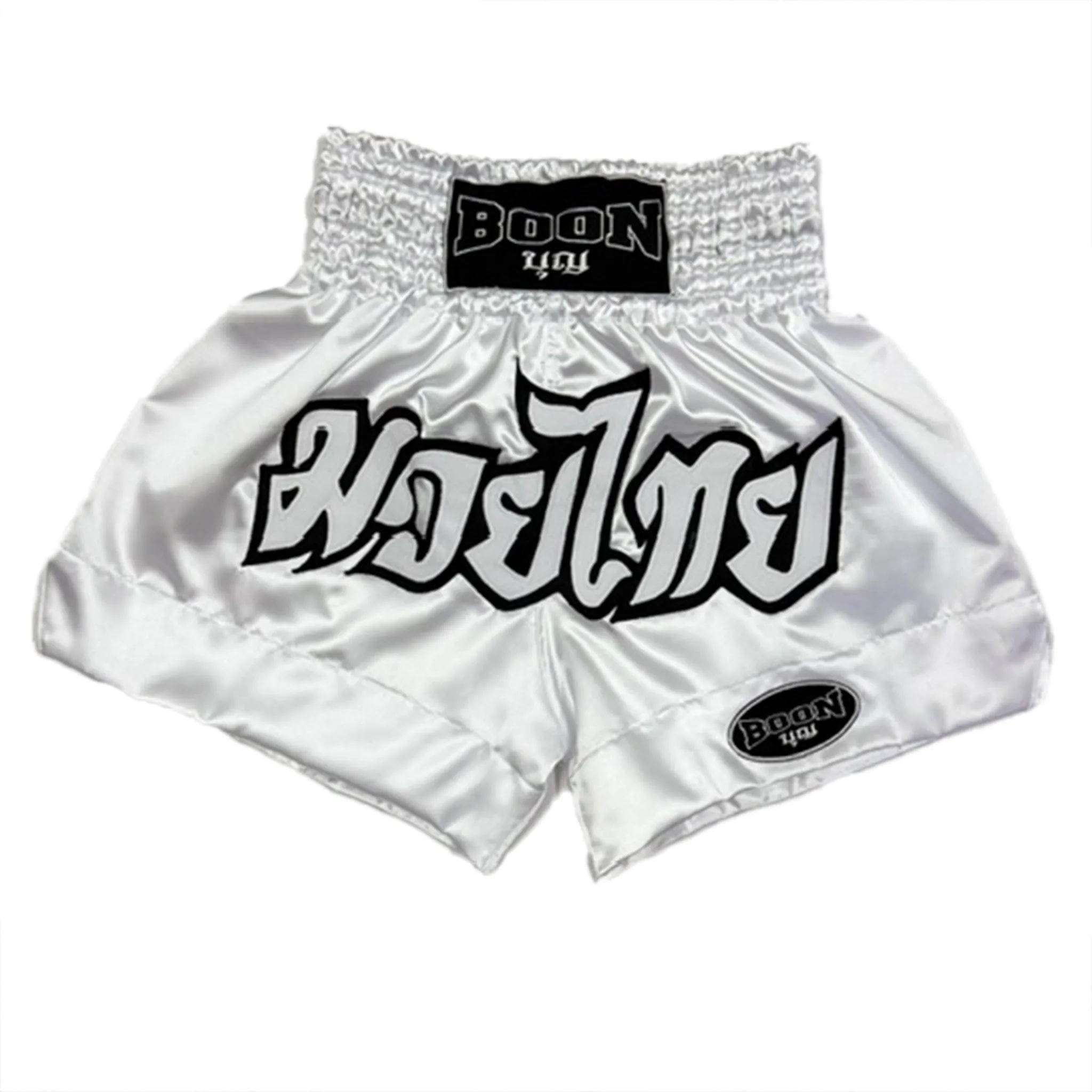 MT02W Muay Thai Shorts WHITE CLASSIC
