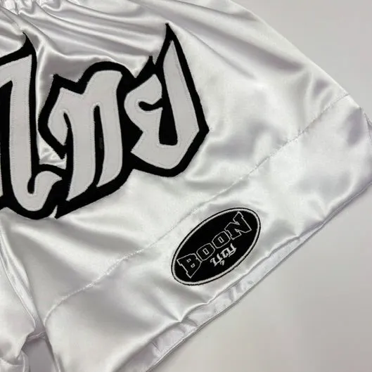 MT02W Muay Thai Shorts WHITE CLASSIC