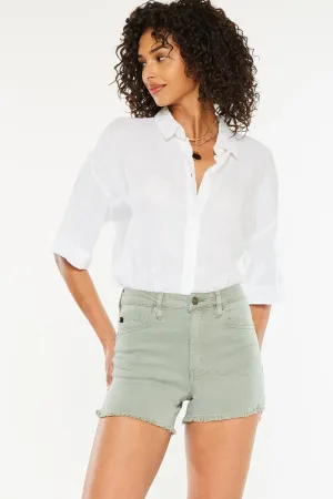 Olive Denim Shorts