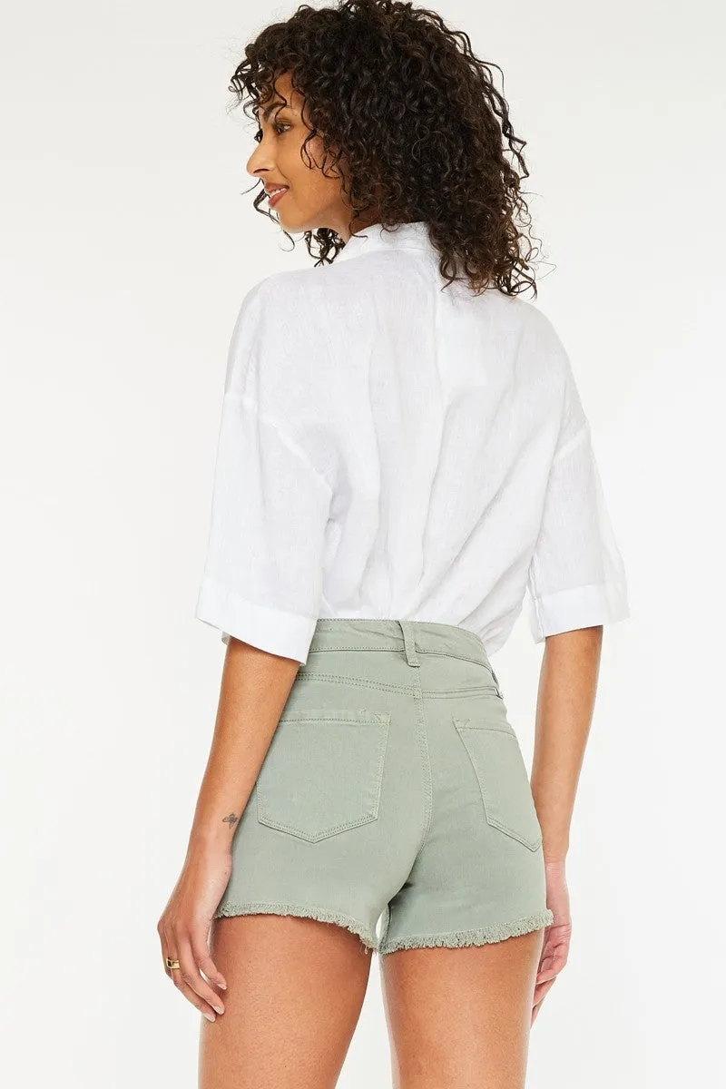 Olive Denim Shorts