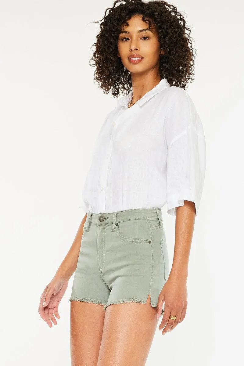 Olive Denim Shorts