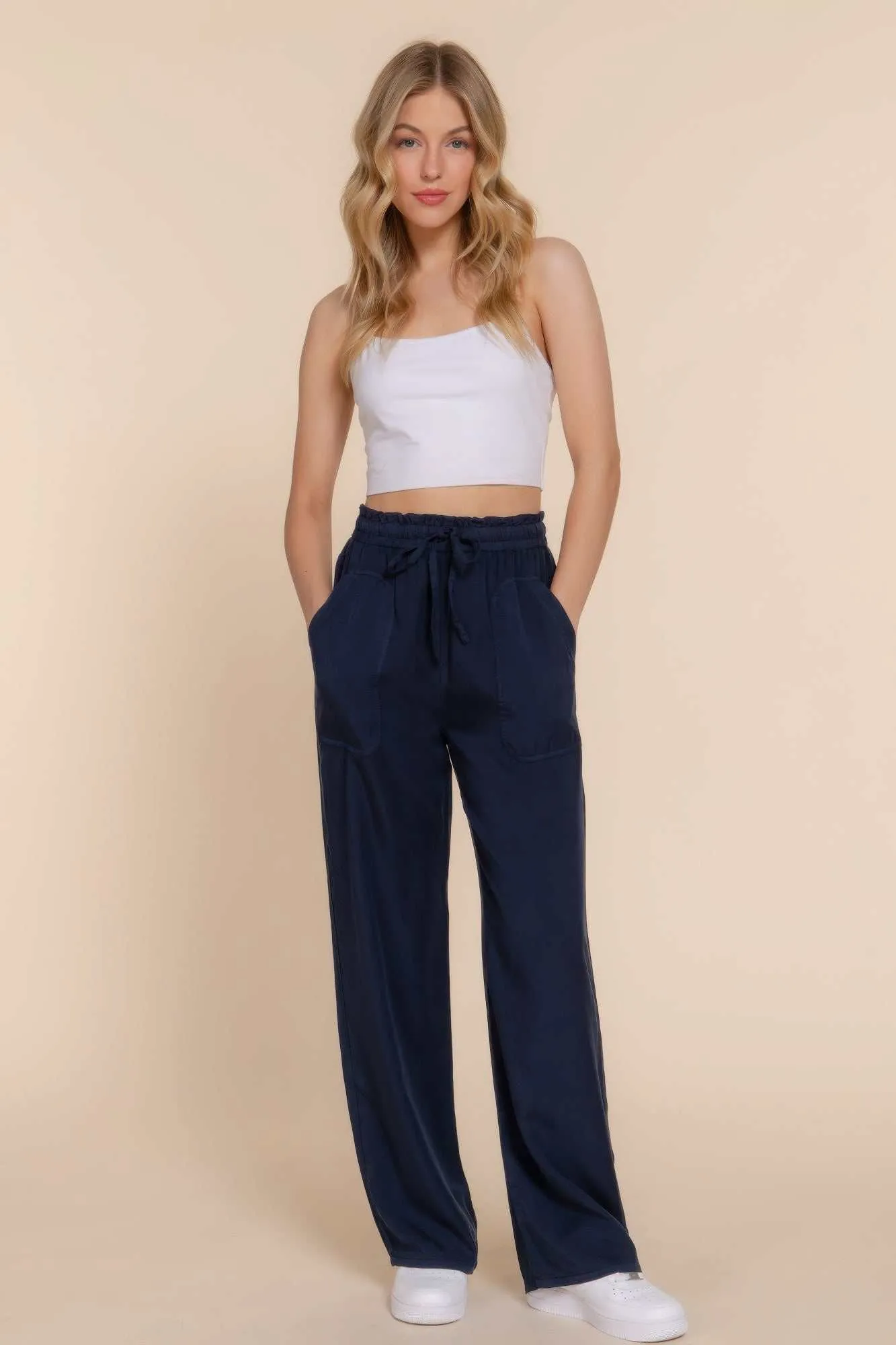 Pants Elastic Waist Tencel Long Pants Perfect for Work Breathable Casual Comfort Comfortable