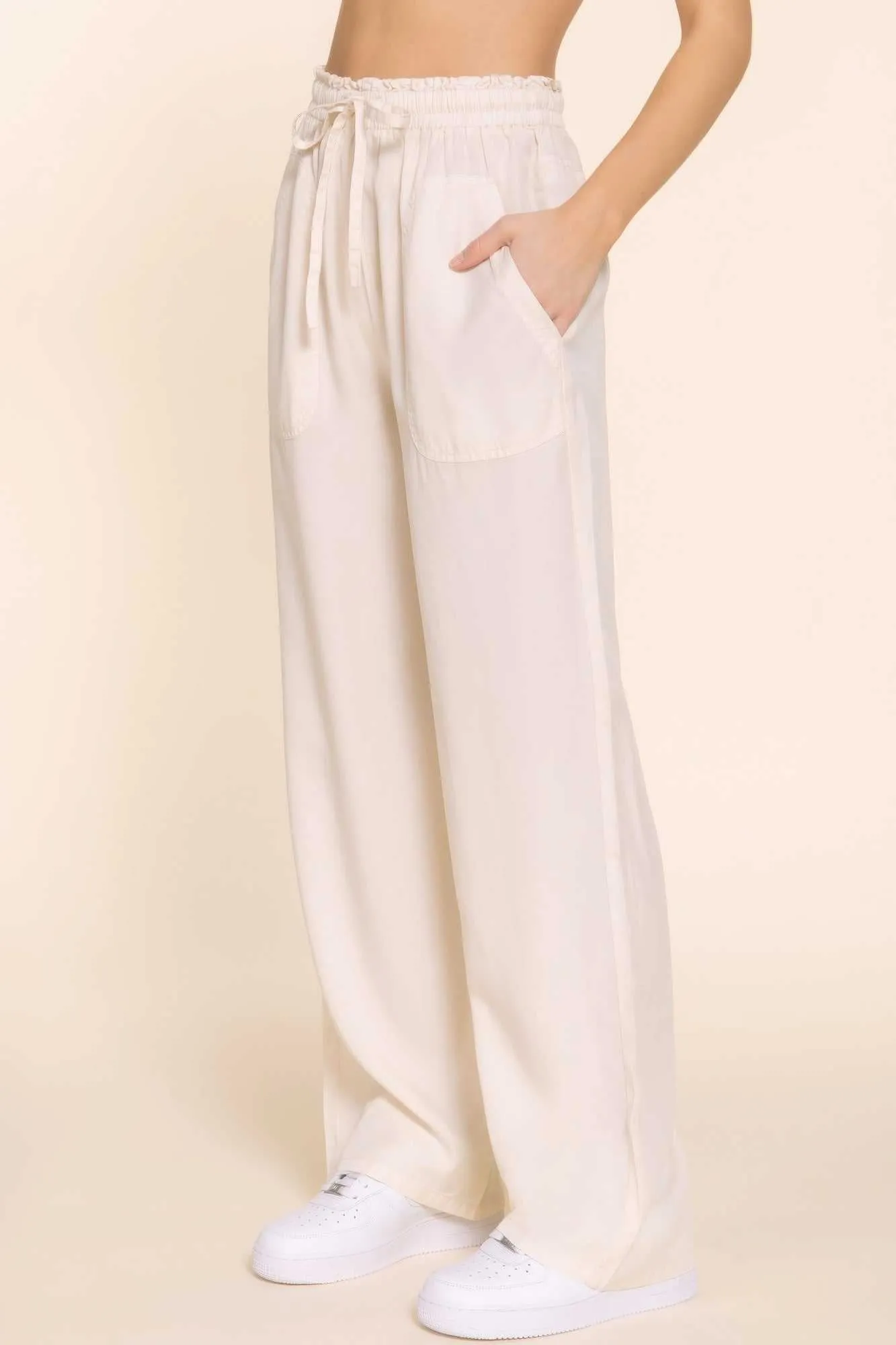 Pants Elastic Waist Tencel Long Pants Perfect for Work Breathable Casual Comfort Comfortable