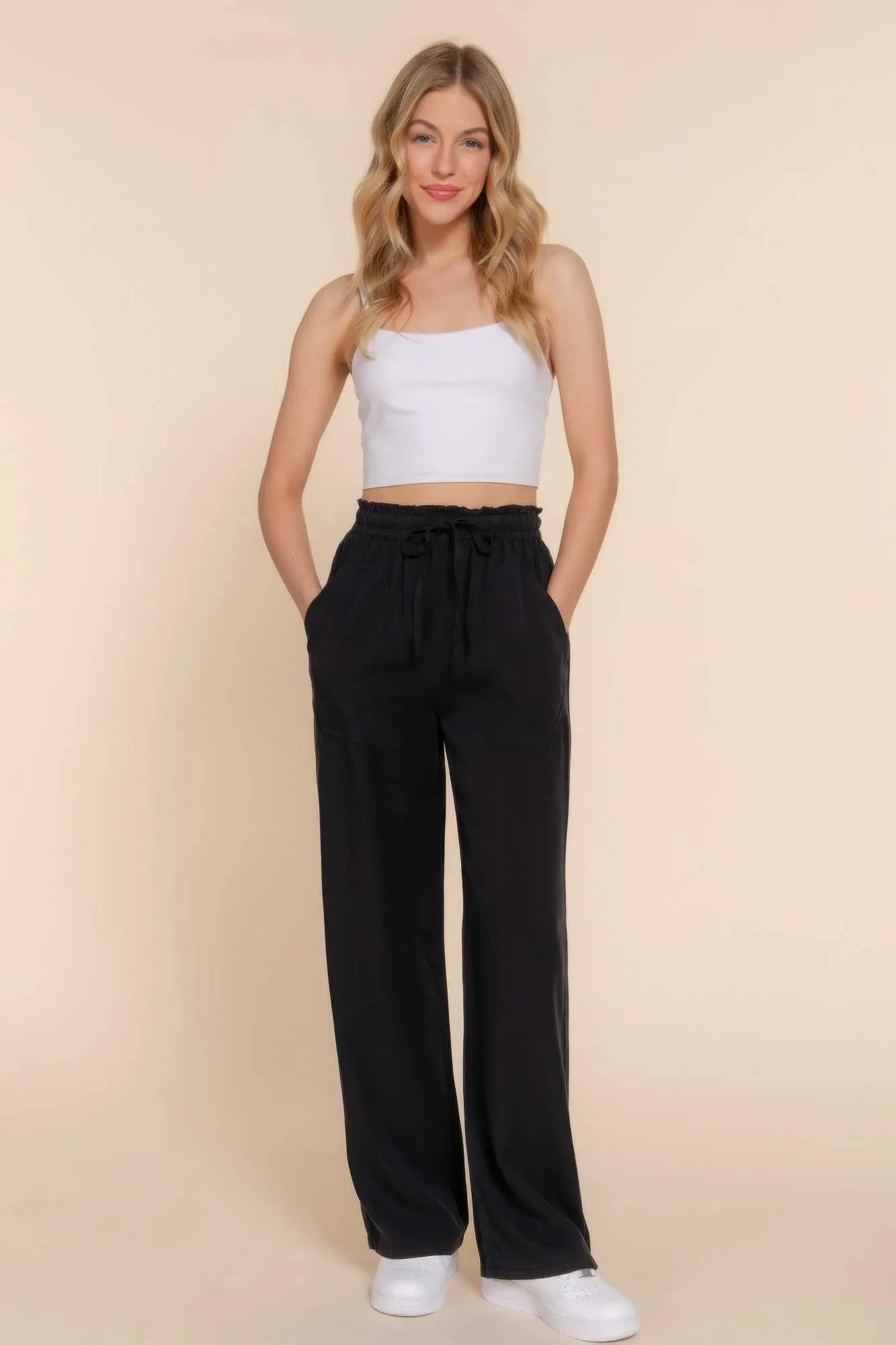 Pants Elastic Waist Tencel Long Pants Perfect for Work Breathable Casual Comfort Comfortable